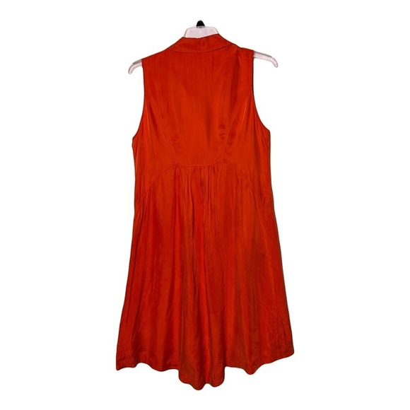 Soft Surroundings | Orange Cascade Sleeveless Shirt Dress, Large - Picture 3 of 8